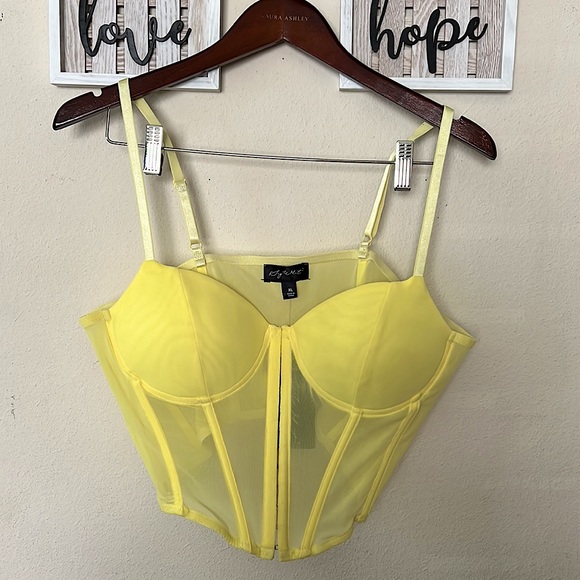 Say What Tops - Yellow Corset Top